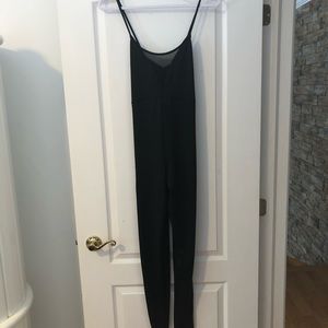 Black cat suit with lace up back